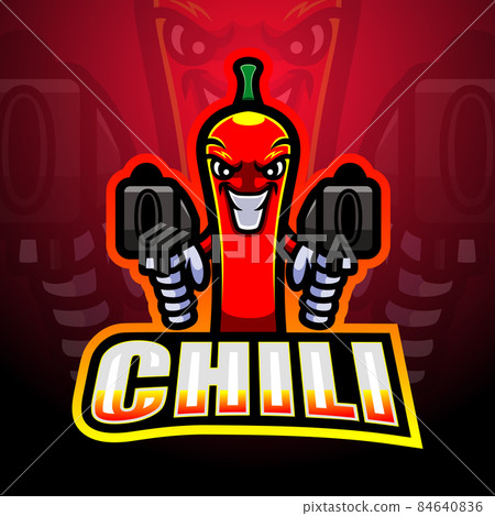 Chili gunner mascot esport logo design 84640836