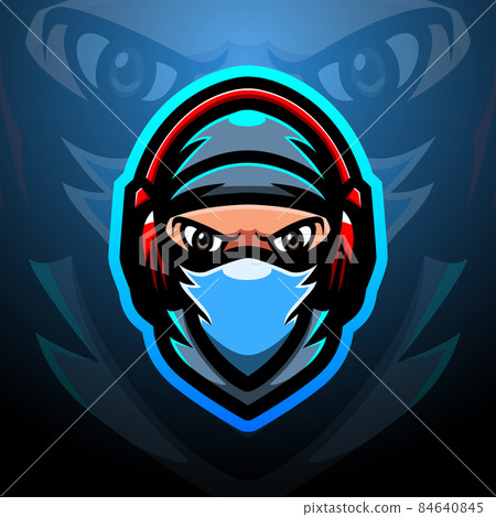 Assassin head mascot esport logo design 84640845