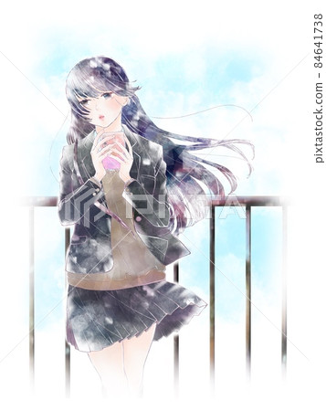 想著手裡的智能手機的女學生 / 四面模糊 / Rooftop Ver. 84641738