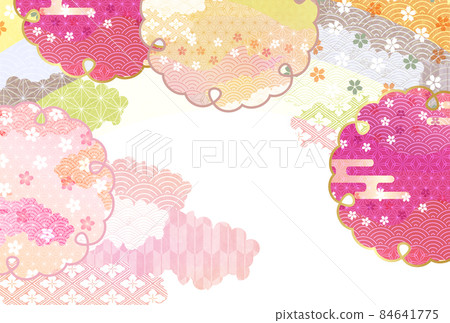 櫻花日本圖案春天背景 櫻花日本圖案春天背景 84641775
