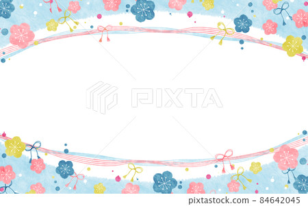Refreshing Japanese style plum modern (blue background color top and bottom) 84642045