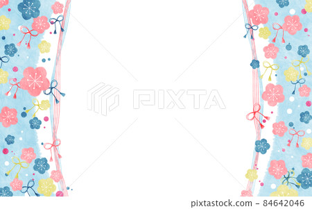 清爽日式梅花摩登（左右藍底色） 84642046