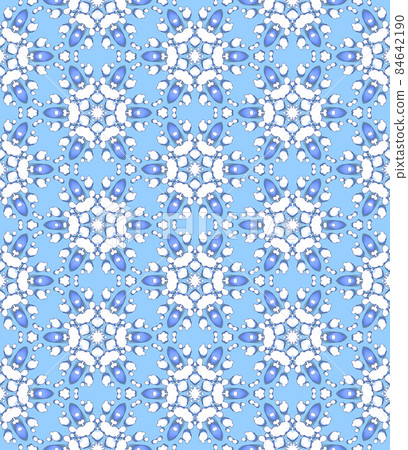 White Blue Bloom Flower Snow Abstract Pattern on Blue Background White Blue Bloom Flower Snow Abstract Pattern on Blue Background 84642190