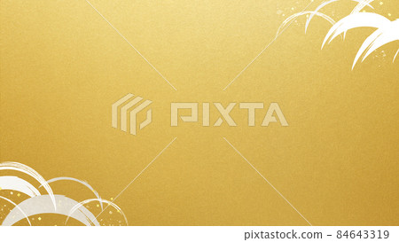 Japanese style background of waves and gold leaf Japanese style background of waves and gold leaf 84643319