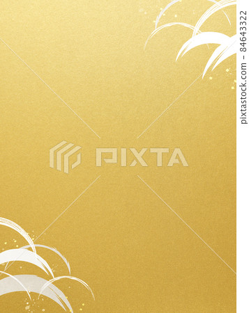 Japanese style background of waves and gold leaf Japanese style background of waves and gold leaf 84643322