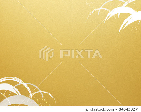 Japanese style background of waves and gold leaf Japanese style background of waves and gold leaf 84643327