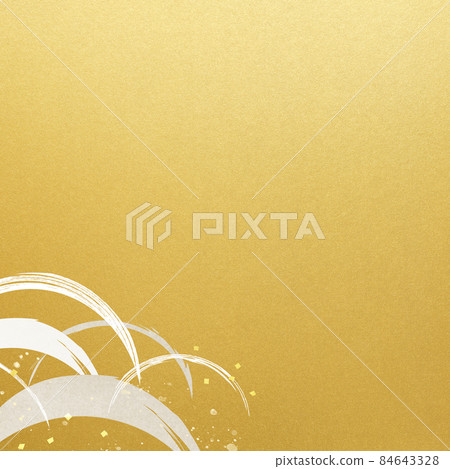 Japanese style background of waves and gold leaf 84643328