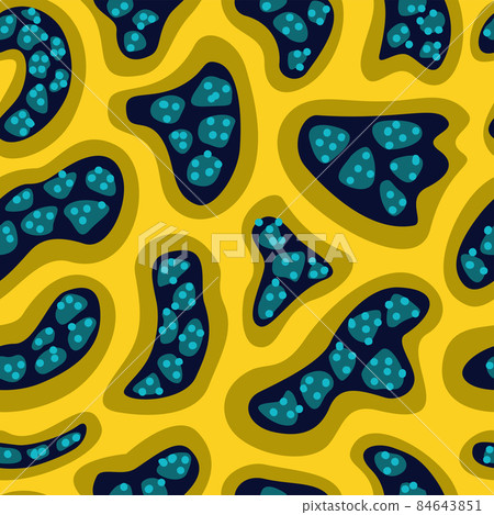 Vector seamless pattern with freehand drawn abstract shapes and circles. 84643851