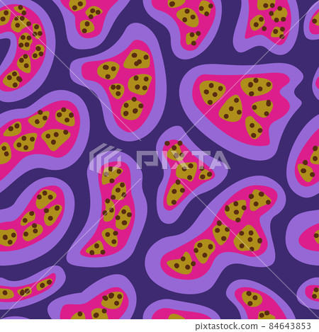 Vector seamless pattern with freehand drawn abstract shapes and circles. 84643853