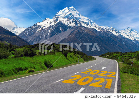 2022 New Year road trip travel and future vision concept 84645329