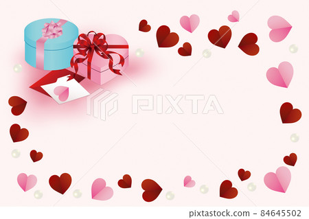 Heart craft and present box background 84645502