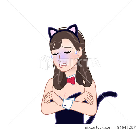 A woman dressed as a cat A woman dressed as a cat 84647297