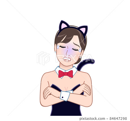 A woman dressed as a cat A woman dressed as a cat 84647298