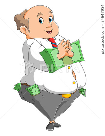 The rich officer is handcuffed with dollar bills of corruption The rich officer is handcuffed with dollar bills of corruption 84647954