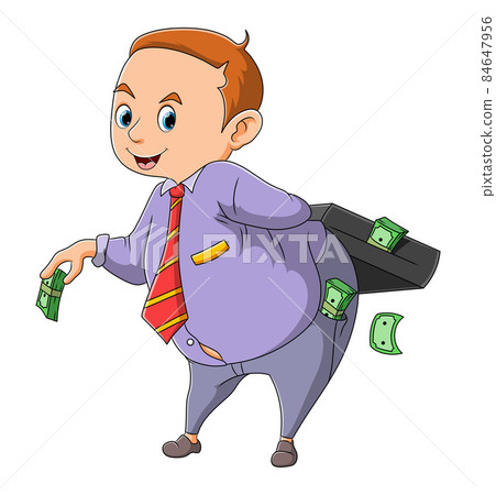 The boss is posing giving money corruption to someone The boss is posing giving money corruption to someone 84647956