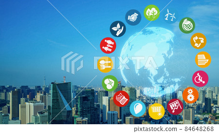 Sustainable society SDGs ESG investment 84648268