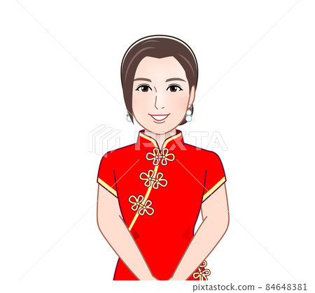 A woman in a Chinese dress A woman in a Chinese dress 84648381