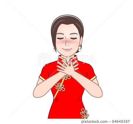 A woman in a Chinese dress A woman in a Chinese dress 84648387
