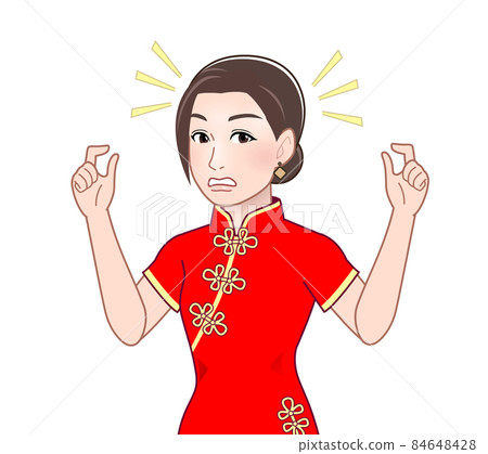 A woman in a Chinese dress 84648428