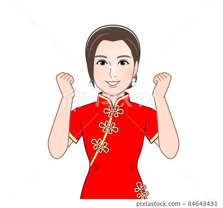 A woman in a Chinese dress 84648431