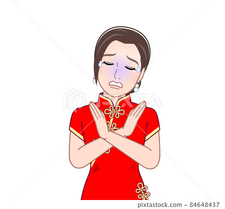 A woman in a Chinese dress A woman in a Chinese dress 84648437