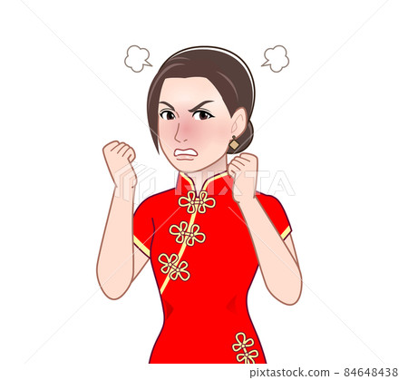 A woman in a Chinese dress 84648438