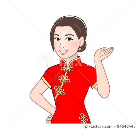 A woman in a Chinese dress 84648443