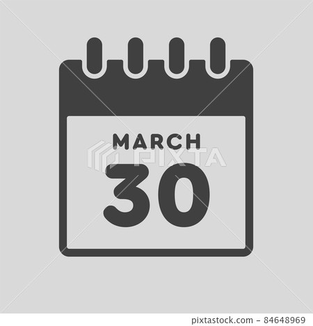 Icon day date 30 March, template calendar page Icon day date 30 March, template calendar page 84648969