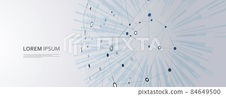 Modern connection illustration on light backdrop. Abstract graphic design template. Vector illustration template. Modern trendy vector art. Abstract vector background 84649500