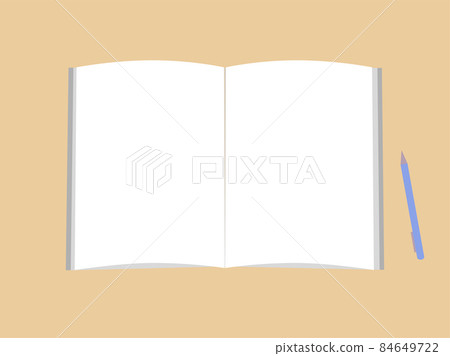 Illustration of notebook and pen on the desk Illustration of notebook and pen on the desk 84649722