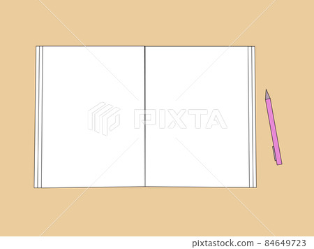 Illustration of notebook and pen on the desk Illustration of notebook and pen on the desk 84649723