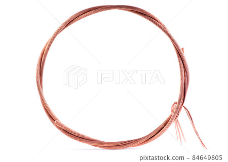 Copper Wire Isolated on White Background 84649805
