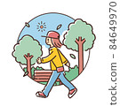Illustration of a walking woman 84649970