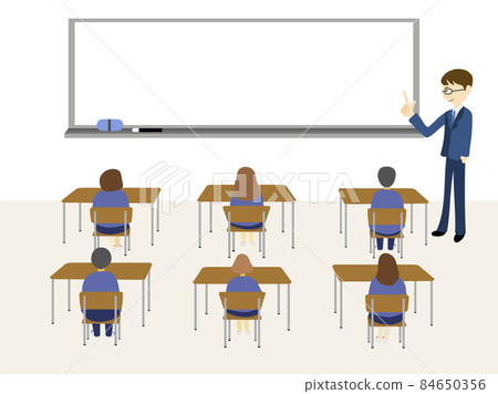 老師在教室的白板上教學 老師在教室的白板上教學 84650356