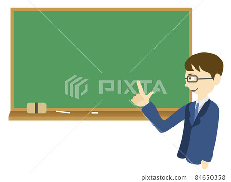 黑板上的男性插圖解釋 黑板上的男性插圖解釋 84650358