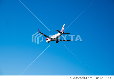 Airplane just before landing 6 84650453