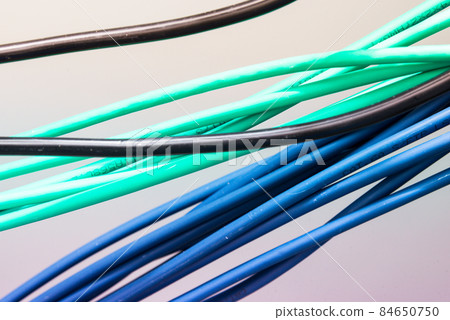 large group of UTP cables, Ethernet cables in rack cabinet, lead large group of UTP cables, Ethernet cables in rack cabinet, lead 84650750