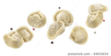 Cooked dumplings isolated on white background Cooked dumplings isolated on white background 84650834