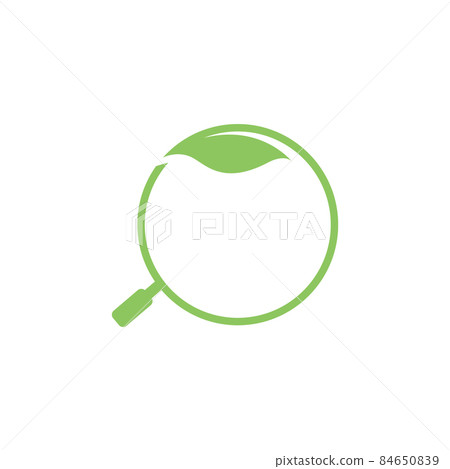 magnifying glass with leaf logo symbol icon vector graphic design illustration idea creative 84650839
