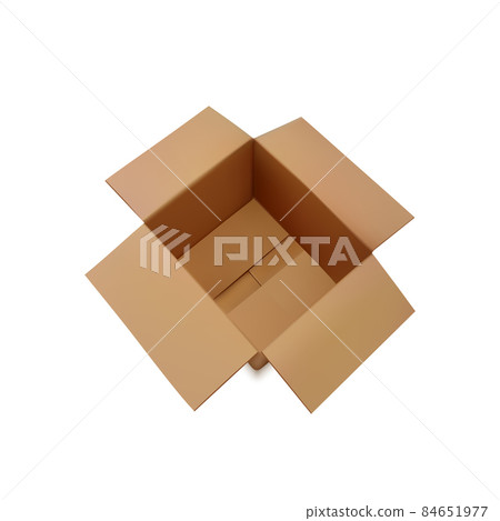Realistic brown carton open box Realistic brown carton open box 84651977