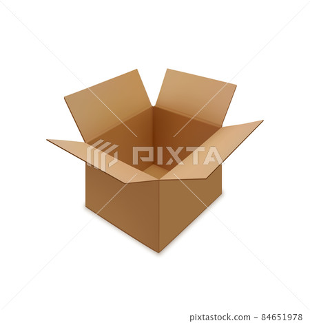 Realistic brown carton open box Realistic brown carton open box 84651978
