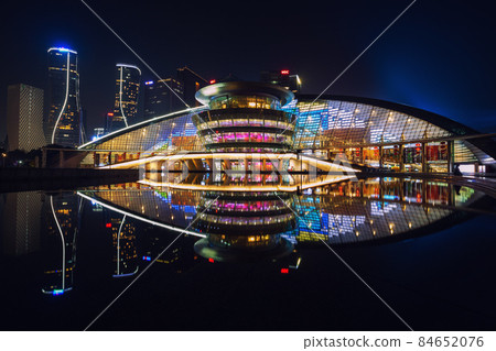Night view of Qianjiang New Town, Hangzhou, Zhejiang, China 84652076