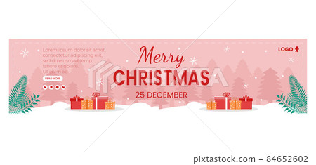 Merry Christmas Day Banner Template Flat Design Illustration Editable of Square Background Suitable for Social media, Card, Greetings and Web Internet Ads 84652602
