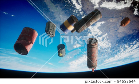 pollution of the atmosphere of the planet Earth and space 84652644