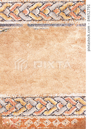 Fragment of ancient antique mosaic at The Great Baths, Dion, Pieria, Greece 84652791