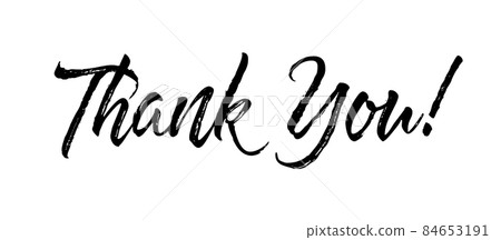 Thank You card. Hand sketched lettering typography. Drawn art sign. Motivational text. Greetings for logotype, badge, icon, postcard, logo, banner, tag. Celebration vector isolated illustration EPS 10 Thank You card. Hand sketched lettering typography. Drawn art sign. Motivational text. Greetings for logotype, badge, icon, postcard, logo, banner, tag. Celebration vector isolated illustration EPS 10 84653191