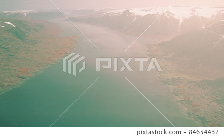 Norway fjord reflection in clear water Norway fjord reflection in clear water 84654432