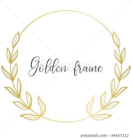 Golden wreath with twigs isolated vector illustration Golden wreath with twigs isolated vector illustration 84655112