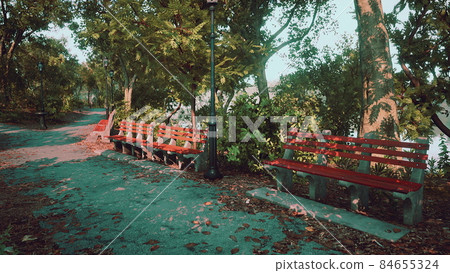 Empty closed park as prevention from coronavirus Covid-19 disease 84655324