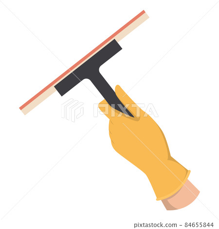 Hand in glove holding a squeegee vector isolated Hand in glove holding a squeegee vector isolated 84655844
